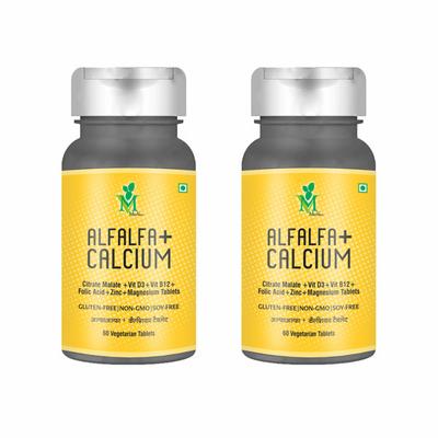 Mint Veda Alfalfa + Calcium Veg Tablet (Pack of 2 x 60's) - Calcium And Minerals