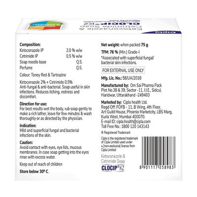 Cipla Clocip KZ Soap 75 gm - Itching/Rashes