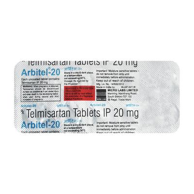 Arbitel 20mg Tablet 10'S - Hypertension-Ang