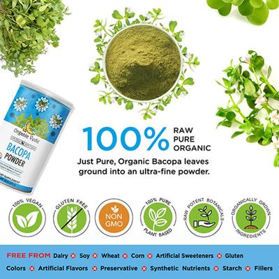 Organic Veda Bacopa Powder 454 gm - Pure Herbs