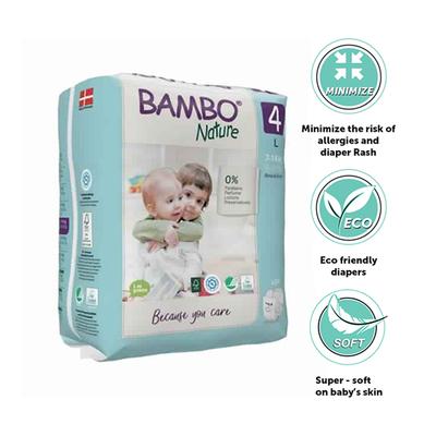 Bambo Nature Tape Diapers with Wetness Indicator - Large (4) 144's - Diapers & Wipes