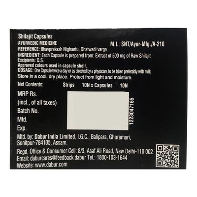 Dabur Shilajit Capsule 10's - Pure Herbs