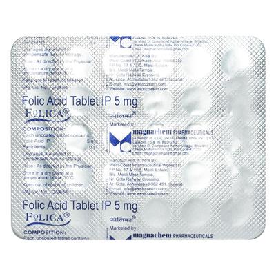 FOLICA 5mg Tablet 30's - Iron Supplement/Anaemia-Vma