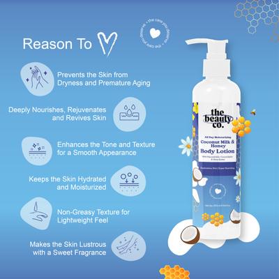 The Beauty Co. All Day Moisturizing Body Lotion - Coconut Milk & Honey 250 ml - Lotions & Creams