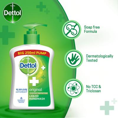 Dettol Original Germ Protection Liquid Handwash - Pump 250 ml - Hand Wash & Soaps