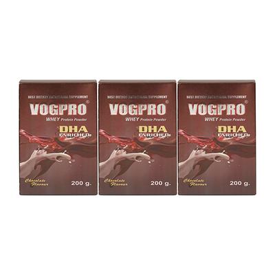 Vogue Wellness Vogpro Whey Protein Powder - Chocolate (Pack of 3 x 200 gm) - Whey Proteins