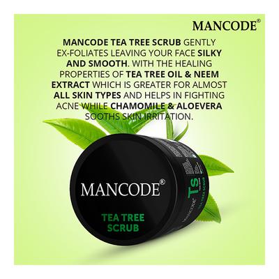 Mancode Face Scrub - Tea Tree 100 gm - Face Scrubs