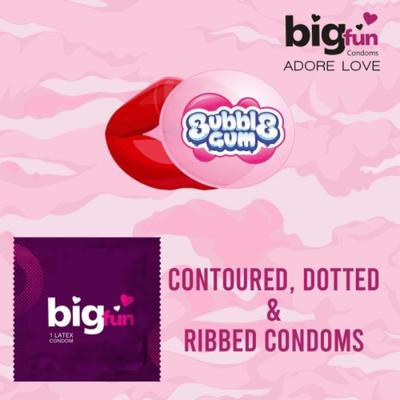 Bigfun Condoms - Bubble Gum 10's - Plain/Flavoured Condoms