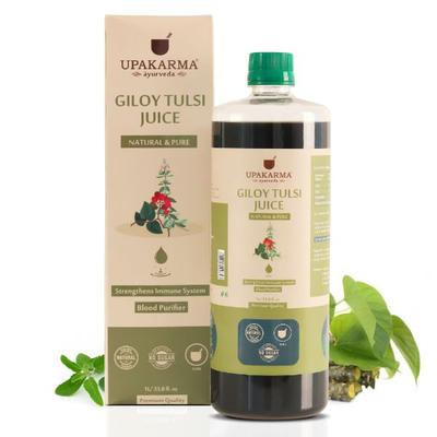 Upakarma Ayurveda Giloy Tulsi Juice 1 litre - Ayurvedic Juices