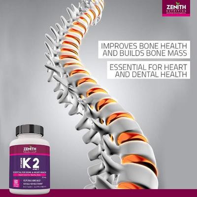 Zenith Nutrition Vitamin K2 as MK7 55 mcg Capsule 60's - Multi-Vitamins