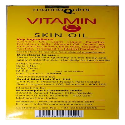 Mannequin's Vitamin-e Stretch Mark Preventing Skin Oil 250 ml - Stretch Mark Cream