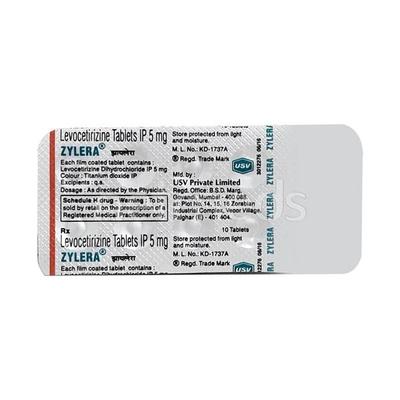 Zylera 5mg Tablet 10'S - Allergies-Ant
