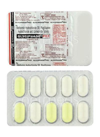 Glyciphage PG 2mg Tablet 10'S - Diabetes-Ant