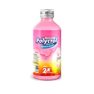 Polycrol Xpress Relief Syrup 170ml - Ulcer/Reflux/Flatulence-Aaa