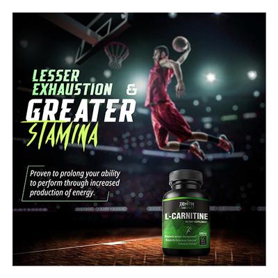 Zenith Nutrition L-Carnitine 500 mg Capsules 60's - Amino Acids