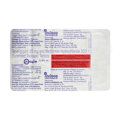 J Ring M 20/500mg Tablet 10'S - Diabetes-Ant