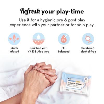 Plush Intimate Wipes For Men (Ph 5.5) - Oudh 10's - Intimate Hygiene