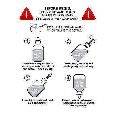 Meditive Hot Water Bottle with Cloth Cover - Red 1's - Hot Pack/Ice Bag