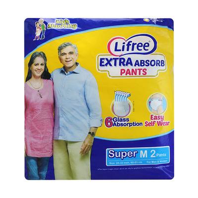 Lifree Extra Absorb Adult Diaper Pants - Super (M) 2's - Adult Diapers & Pads