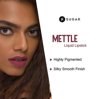 SUGAR Cosmetics Mettle Liquid Lipstick - 08 Alcor (Warm Plum) 7 gm - Liquid Lipsticks