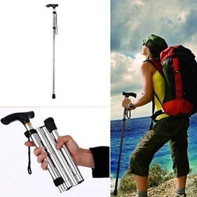 MCP Folding Walking Stick - Silver - Wheelchairs & Walking Sticks