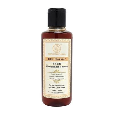 Khadi Natural Hair Cleanser - Woody Sandal & Honey 210 ml - Shampoos