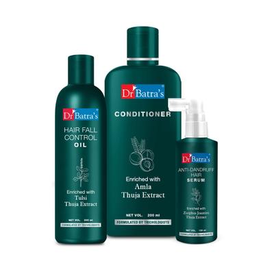 Dr Batra's Anti-Dandruff Hair Serum 125 ml + Conditioner 200 ml + Hair Fall Control Oil 200 ml - Hair Treatment
