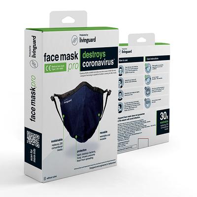 Livinguard Face Mask Pro Without Valve (M) - Red (Pack of 1) - Face Mask