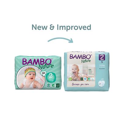 Bambo Nature Tape Diapers with Wetness Indicator - Small (2) 30's - Diapers & Wipes