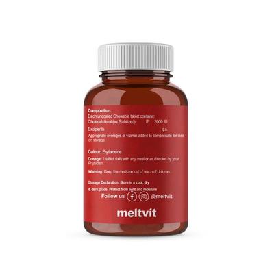 Meltvit Vitamin D3 2000 IU Cholecalciferol Chewable Tablets 120's - Multi-Vitamins