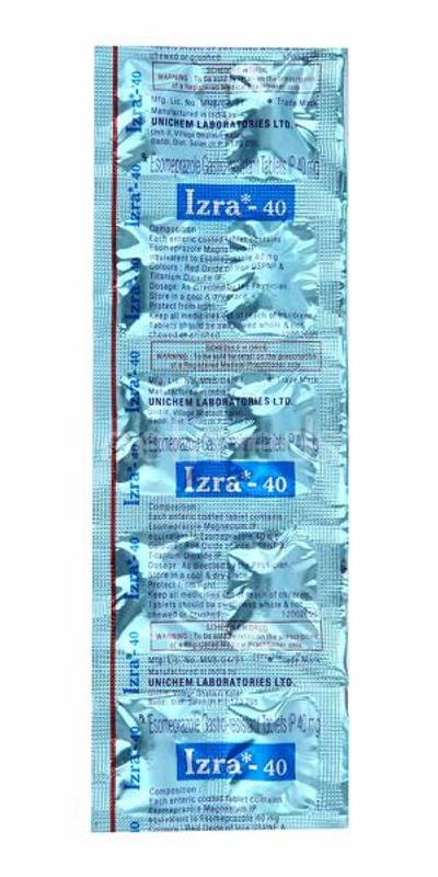 Izra 40mg Tablet 10'S - Ulcer/Reflux/Flatulence-Aaa