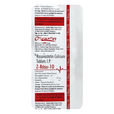 Z ROSU 10mg Tablet 10's - High Cholesterol-Dys