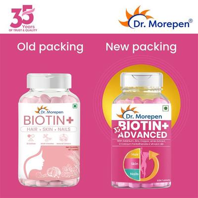 Dr. Morepen Biotin+ Tablet 60's - Hair & Skin
