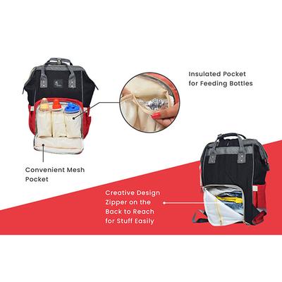 R for Rabbit Caramello Diaper Bag - Black - Diapers & Wipes