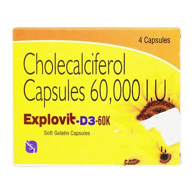 EXPLOVIT D3 60k Capsule 4's - Supplements-Vit
