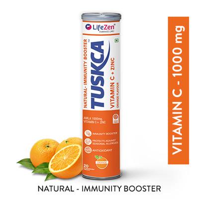LifeZen Tuskca Natural Immunity Booster Vitamin C 1000 mg Tablet - Orange 20's - Vitamin C
