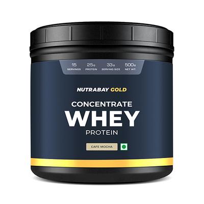 Nutrabay Gold Concentrate Whey Protein - Cafe Mocha 500 gm - Whey Proteins
