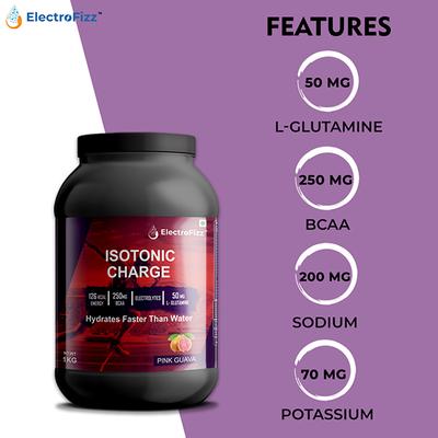 ElectroFizz Isotonic Charge Energy Drink Powder - Pink Guava 1 kg - Energy Drinks