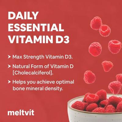 Meltvit Vitamin D3 2000 IU Cholecalciferol Chewable Tablets 120's - Multi-Vitamins