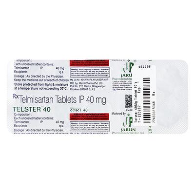 Telster 40Mg Tablet 10's - Hypertension-Ang
