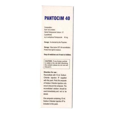 PANTOCIM 40 Injection 1's - Ulcer/Reflux/Flatulence-Aaa