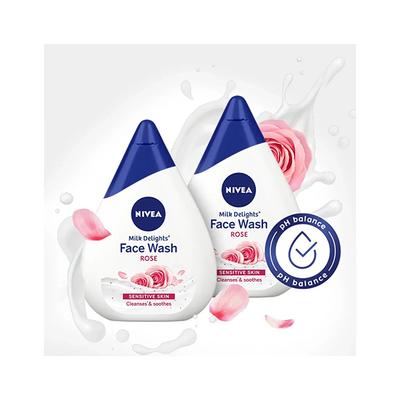 NIVEA MILK DELIGHT FACEWASH ROSE SENSITIVE SKIN 100 ml - Face Wash & Cleansers