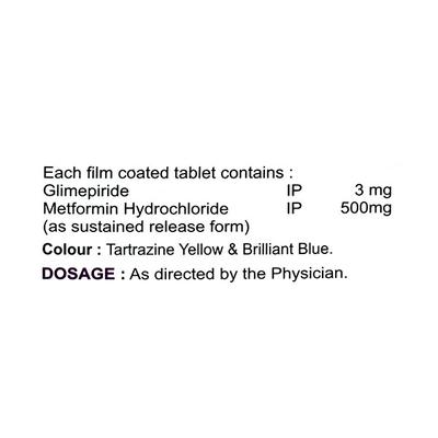 GLIMIPRIME M 3 Tablet 15's - Diabetes-Ant
