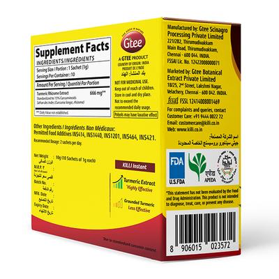 Killi Turmeric Instant Drink Sachet 10's - Daily Health Drinks