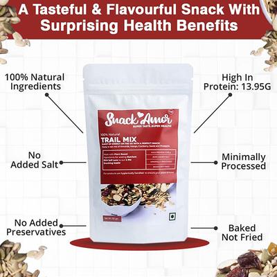 Snack Amor Trail Mix (Pack of 2 x 100 gm) - Nutritional Bars