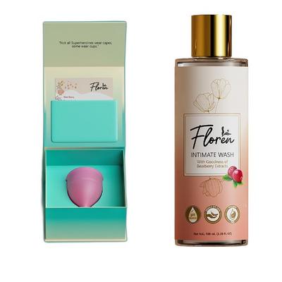 Floren Intimate Wash 100 ml + Floren Menstrual Reusable Cup - Small 1's - Intimate Care