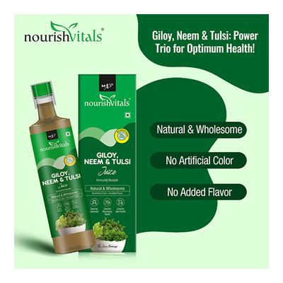 NourishVitals Giloy, Neem & Tulsi Juice 500 ml - Ayurvedic Juices