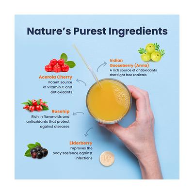 Wellbeing Nutrition Vitamin C + Zinc Effervescent Tablet - Zesty Orange (Pack of 4 x 16's) - Multi-Vitamins