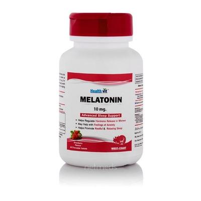 Healthvit Melatonin 10mg Advanced Sleep Support Strawberry Flavored Chewable 60's - Mental Health