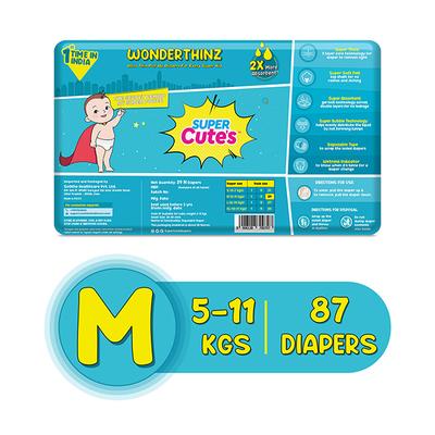 Super Cute's WonderThinz Pull-up Diaper - (M) (5 - 11 kg) (Pack of 3 x 29's) - Diapers & Wipes